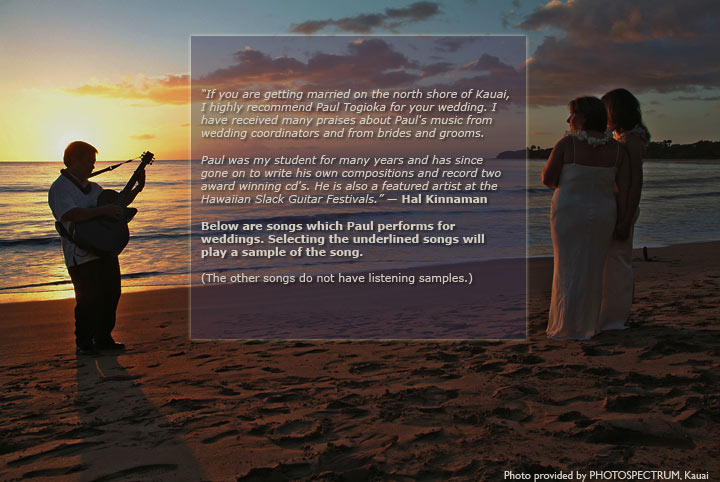 Loading image of Kauai wedding music by Paul Togioka